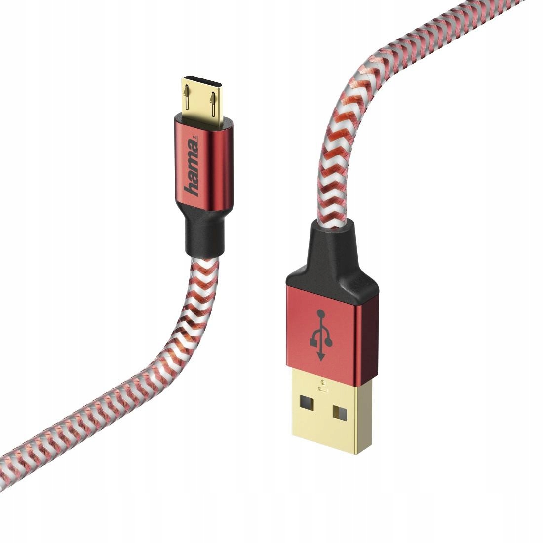 Kabel USB-A - microUSB 1,5 m Czerwony – Wydajność i styl w jednym