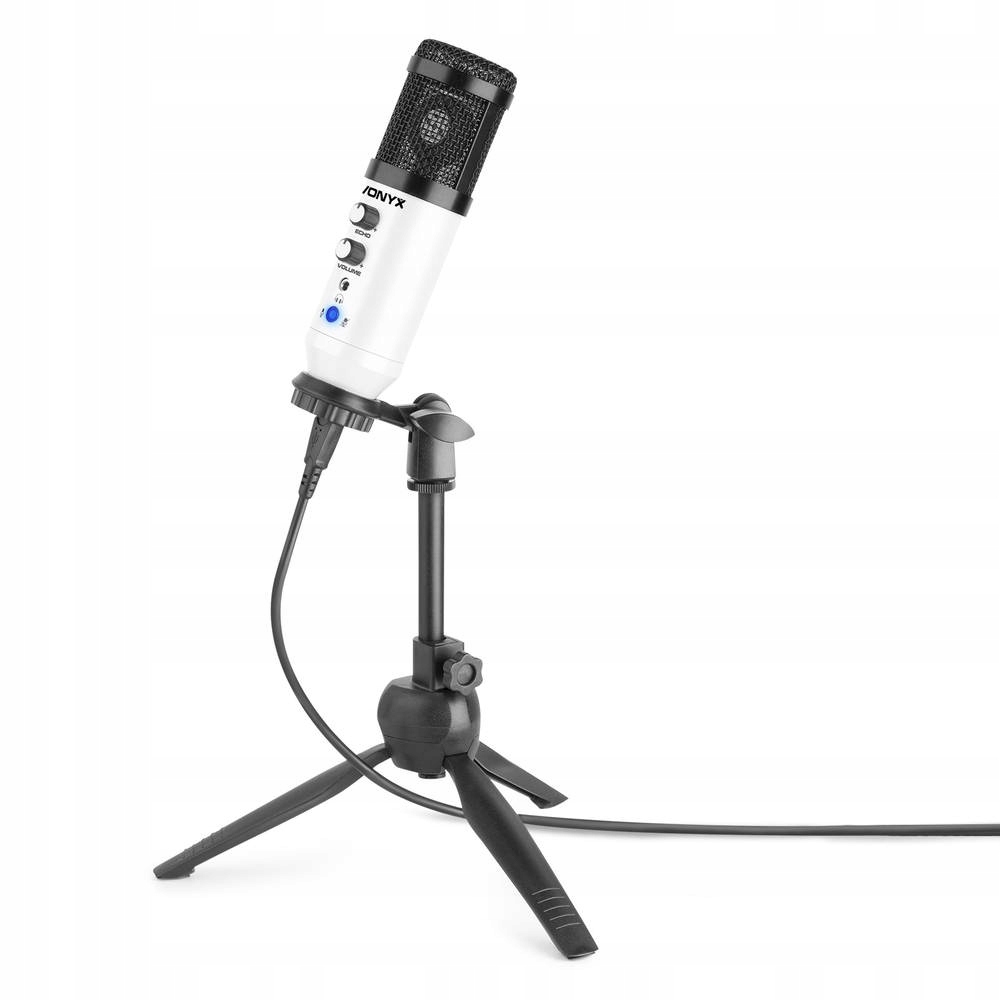 Mikrofon studyjny USB Vonyx CM320W ze statywem stołowym – idealny do nagrań