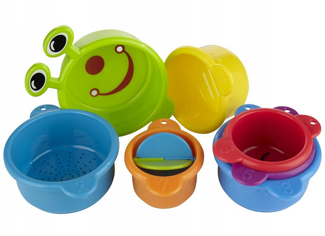 Zestaw kolorowych kubeczków do układania