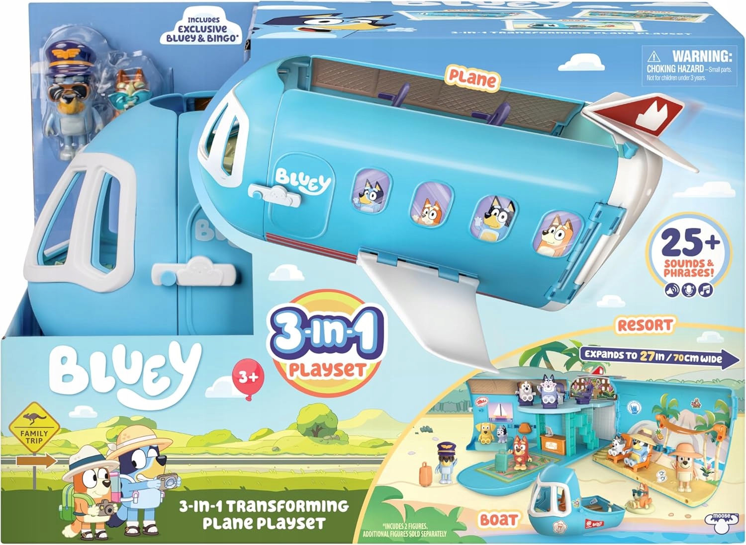 Samolot Bluey 3-w-1 Transformujący w Łódź – Zestaw do zabawy dla dzieci