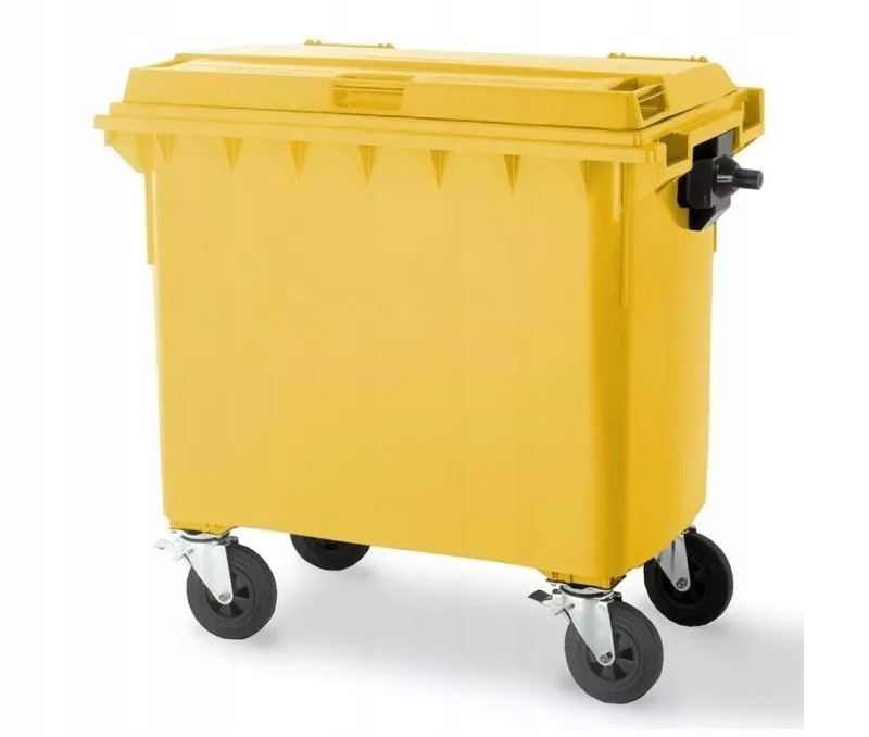 Pojemnik do segregacji odpadów na kółkach WEBER - pojemność 660 l (Kolor: żółty)