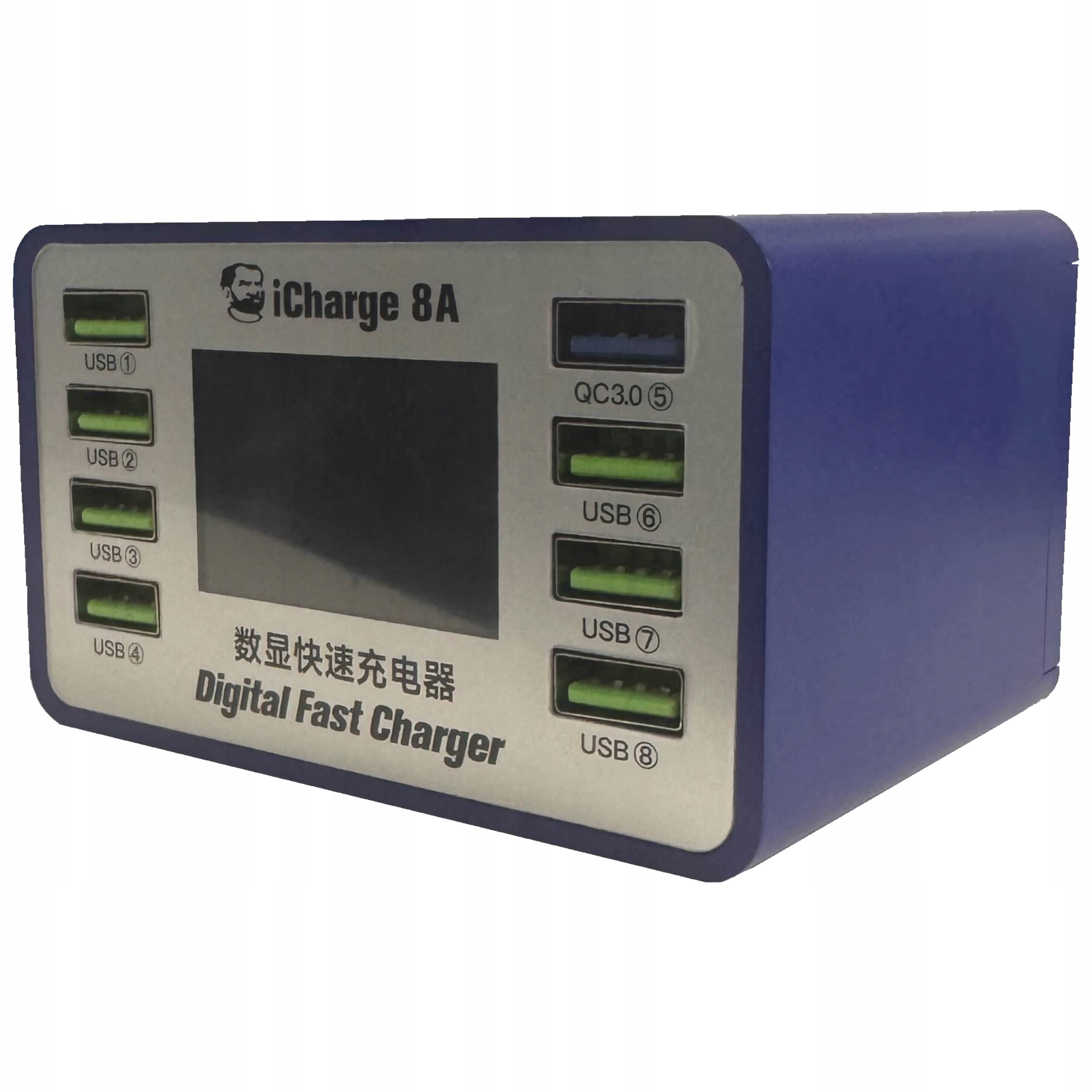Wiele portów – 7 USB-A i 1 QC3.0 dla maksymalnej wygody