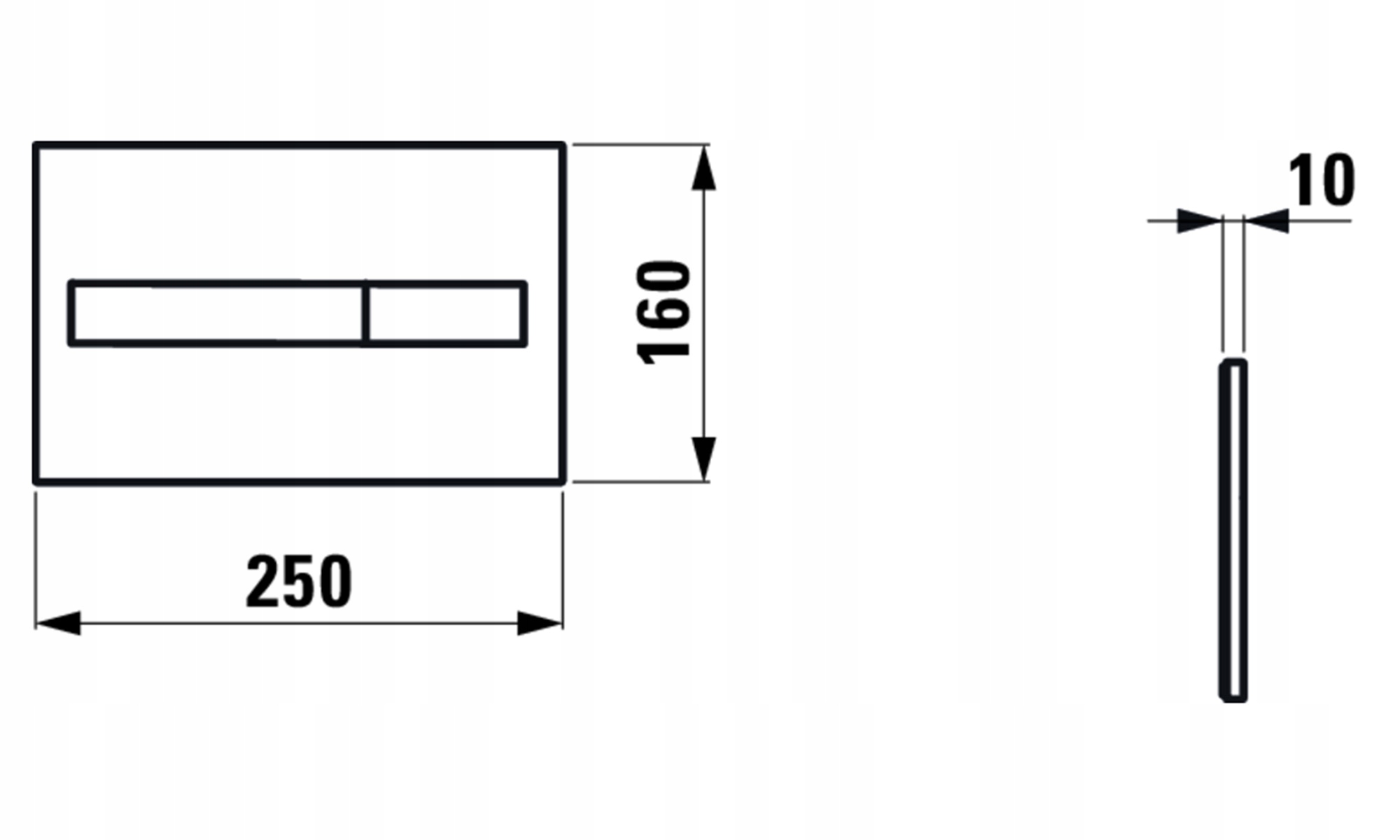 Wymiary przycisku spłukującego: szerokość, głębokość i wysokość