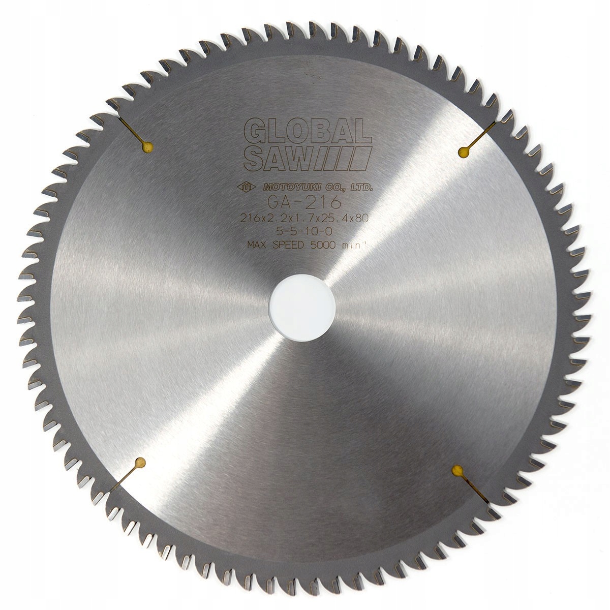 GLOBAL SAW Piła tarczowa do cięcia aluminium 216 x 2,2/1,7 x 25,4mm / 80z CERMET – Profesjonalne narzędzie do obróbki metali