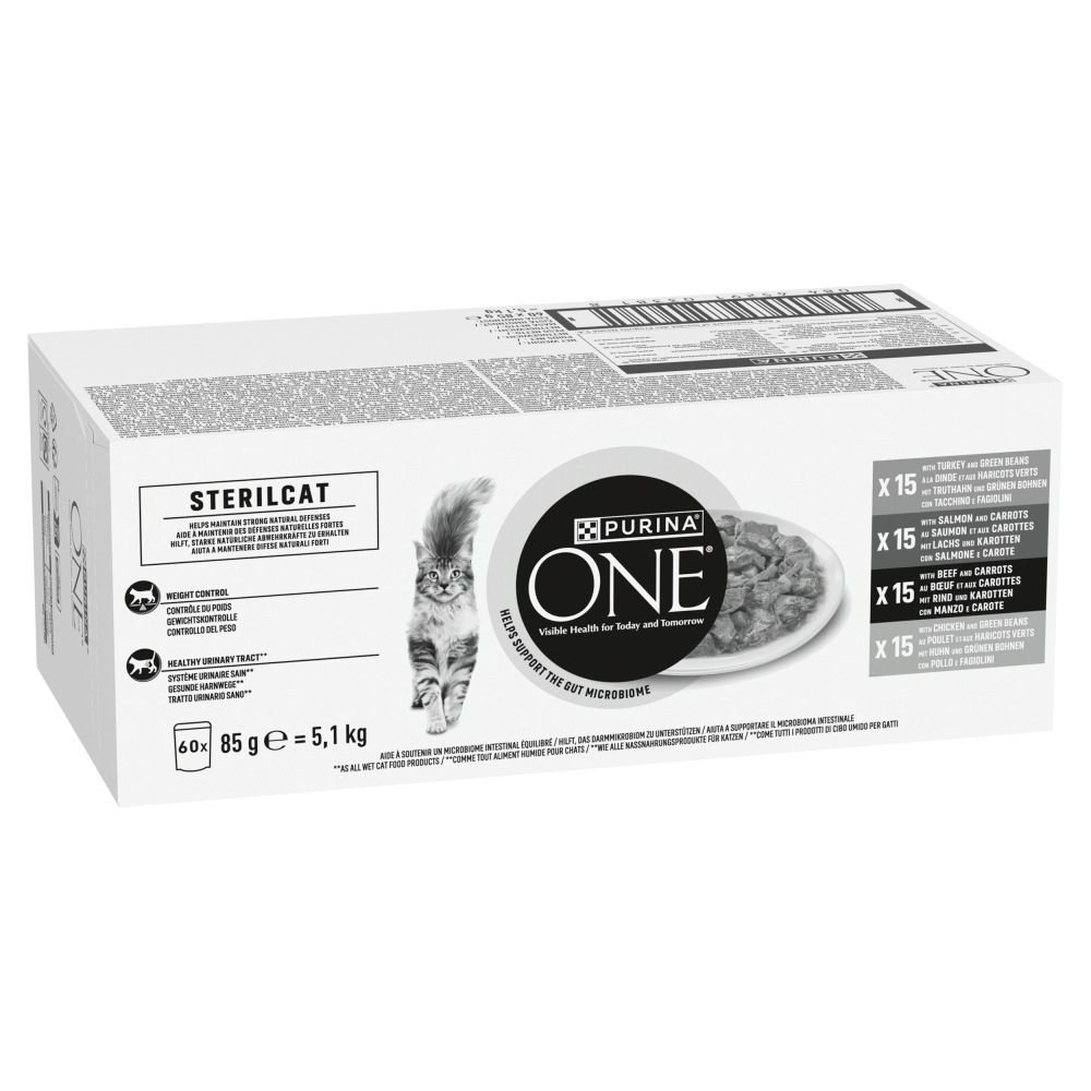 Purina ONE Sterilcat GiG MVBf&Crt 60x85g – Pełnoporcjowa mokra karma dla kotów