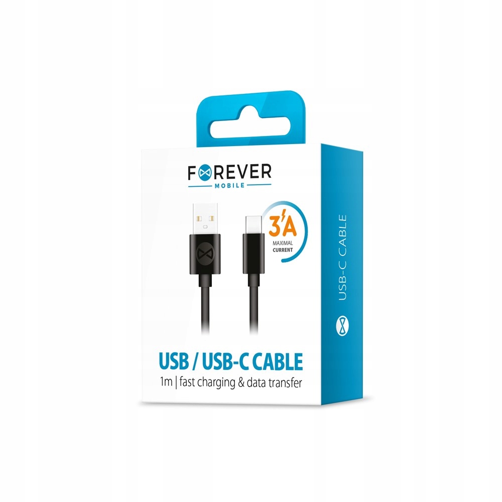 Forever kabel USB - USB-C 1 m czarny – Idealne akcesorium do Twojego urządzenia