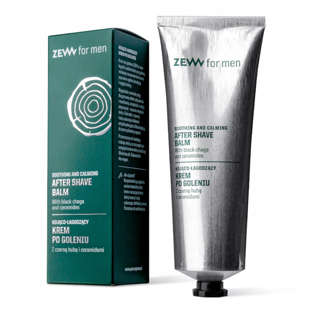 ZEW FOR MEN – Kojąco-łagodzący krem po goleniu z Czarną Hubą i Ceramidami 80ml