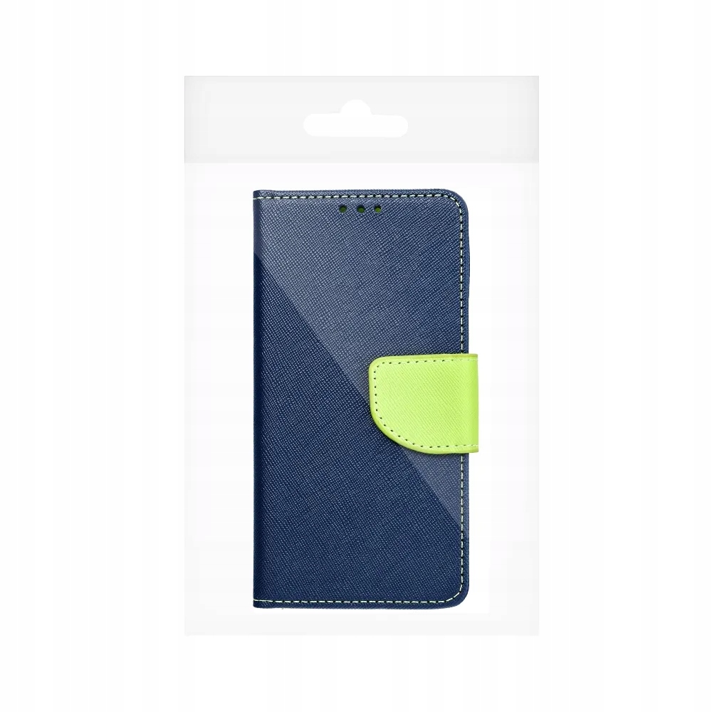 Kabura FANCY Book do MOTOROLA MOTO G75 granatowo limonkowy – Stylowa ochrona dla Twojego telefonu