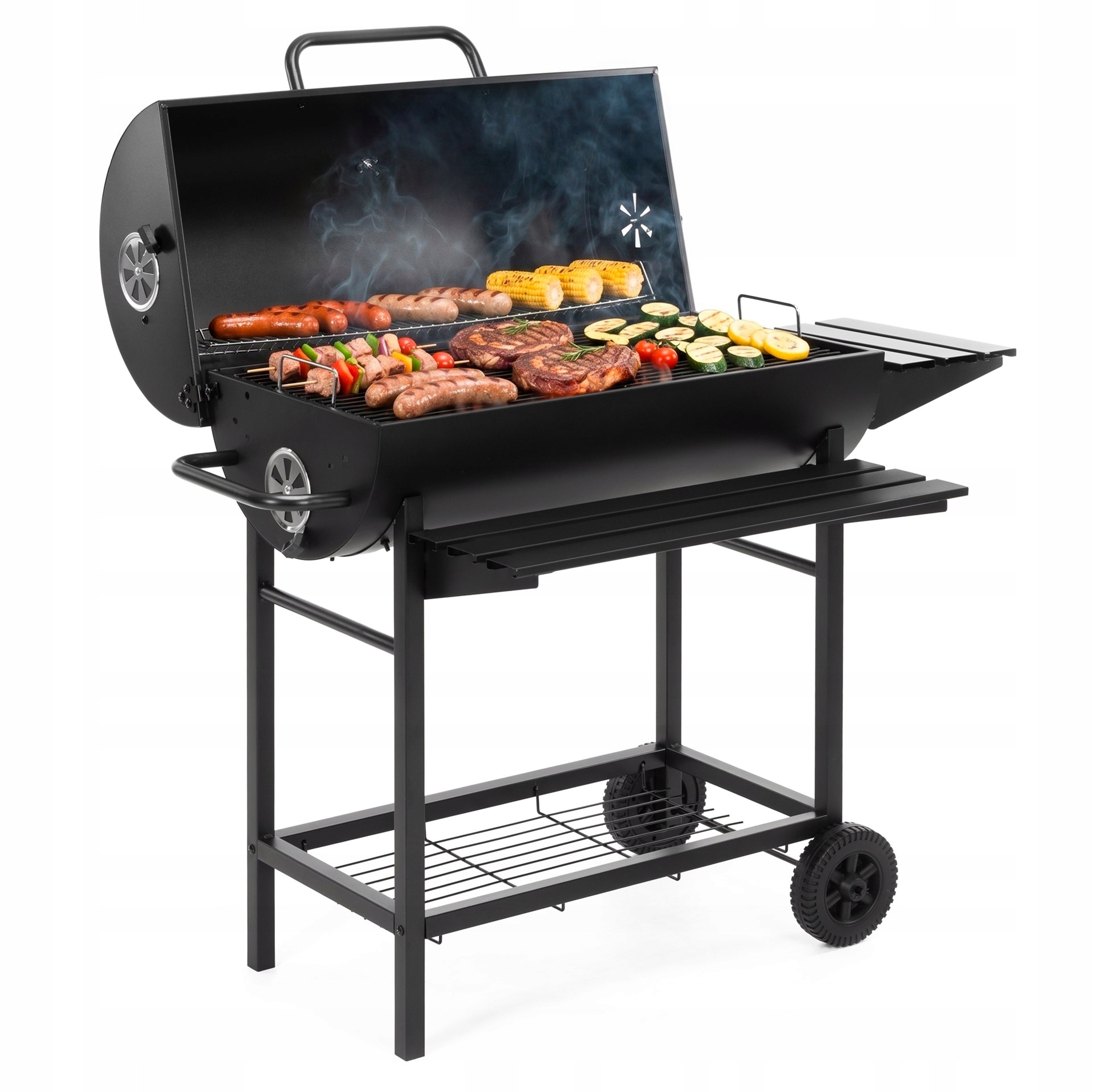Grill węglowy ogrodowy z pokrywą termometrem – Idealny do grillowania na świeżym powietrzu