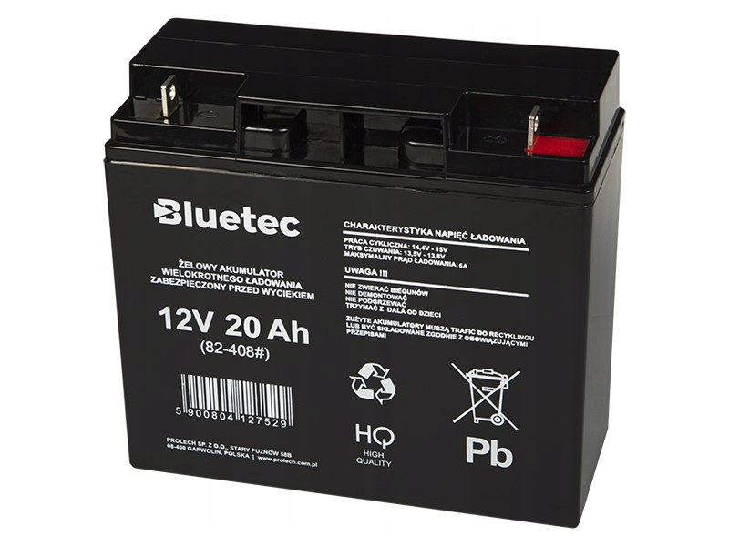 Akumulator żelowy 12V 20Ah Bluetec – Niezawodne zasilanie dla Twojej firmy