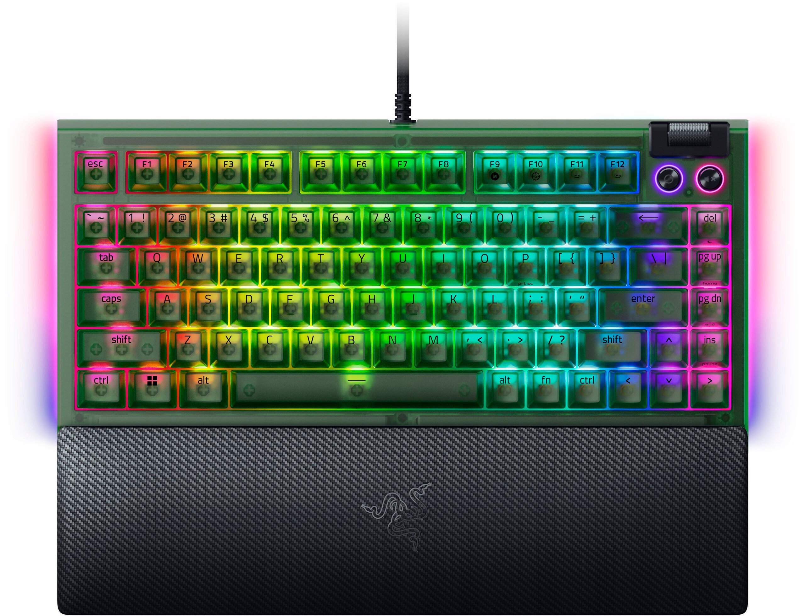 Klawiatura mechaniczna Razer BlackWidow V4 75% Phantom Green Edition – Elegancja i funkcjonalność w jednym