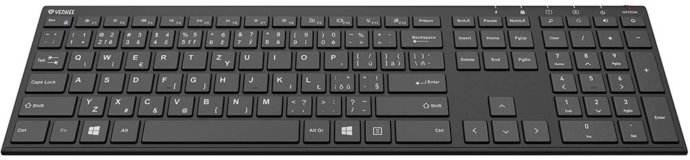 Ergonomiczny design z niskim profilem klawiszy