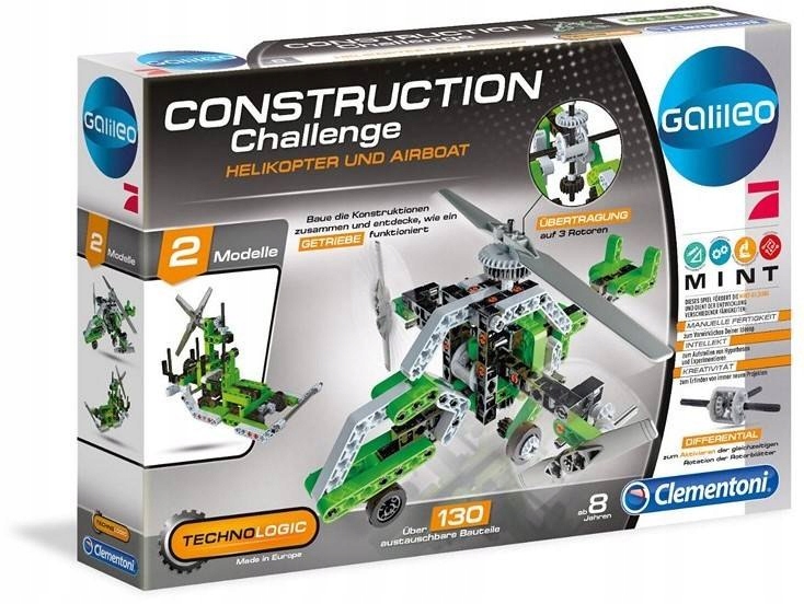 Klocki Clementoni Galileo Construction Helikopter – Kreatywna zabawa dla dzieci od 8 lat