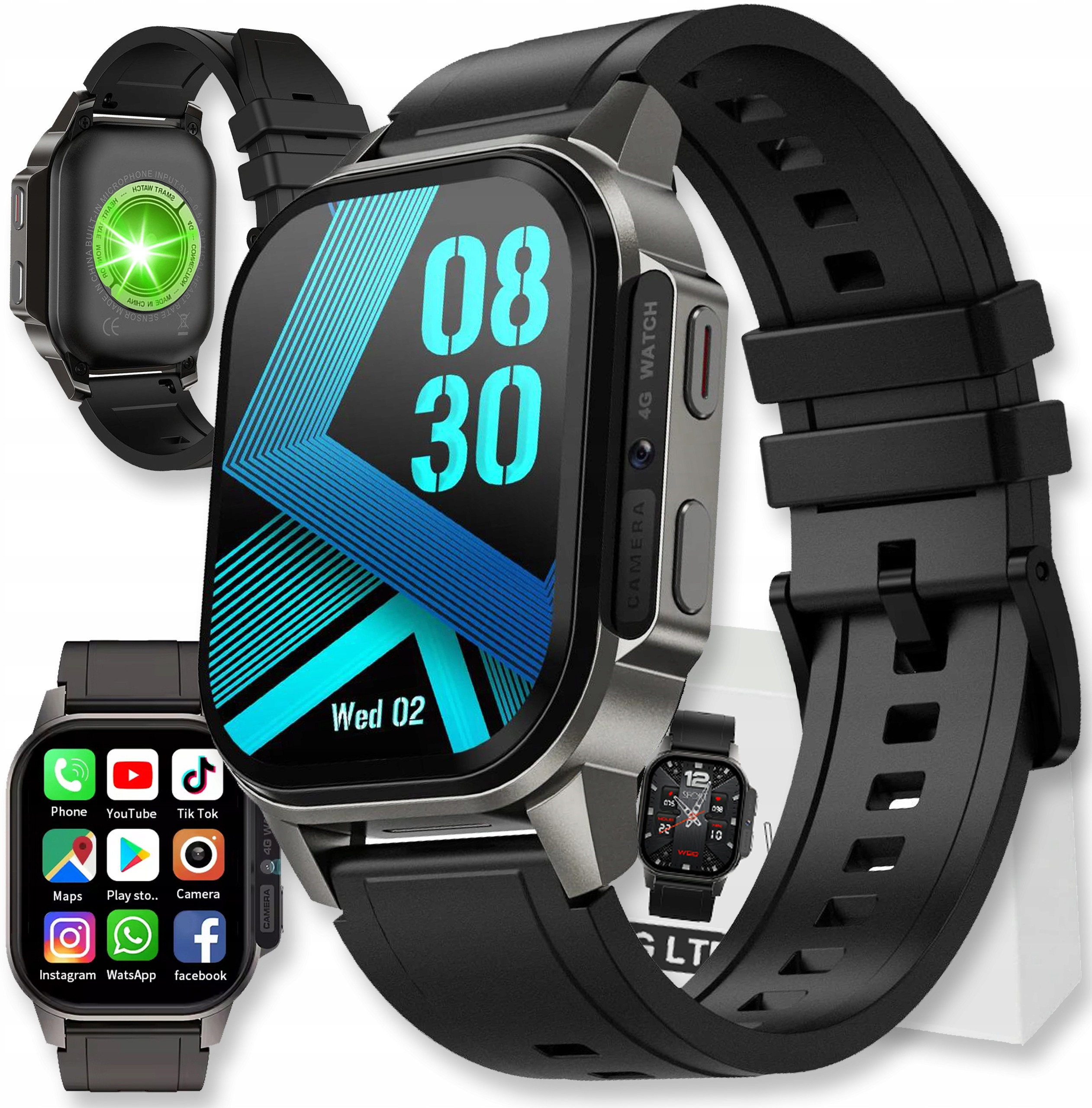 Smartwatch Active Band SMARTWATCH ZEGAREK ROZMOWY MENU POLSKIE DAMSKI MĘSKI CZARNY SPORT PL SMART DM62 – Nowoczesny zegarek dla aktywnych
