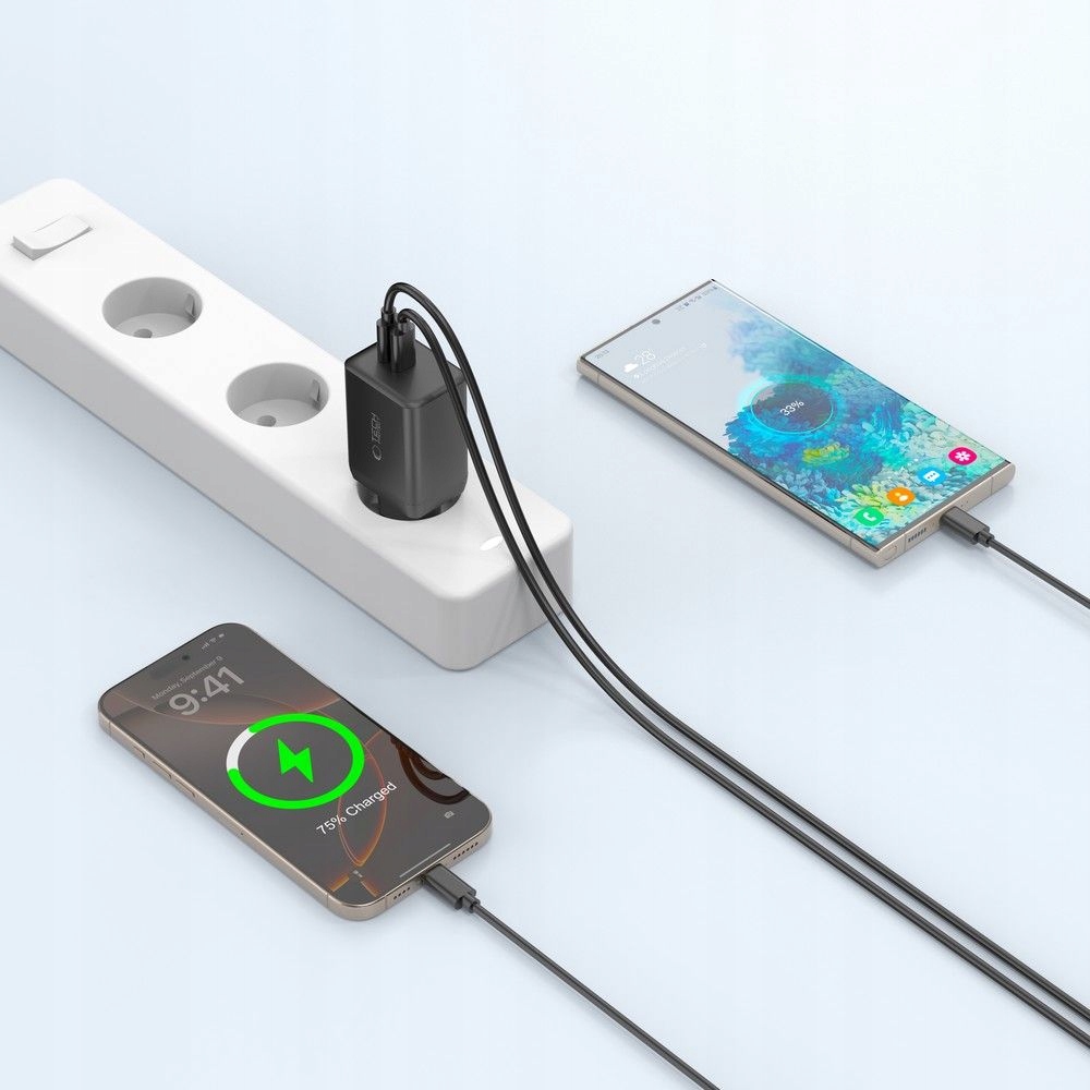 Podwójne porty USB-C – Ładuj dwa urządzenia jednocześnie