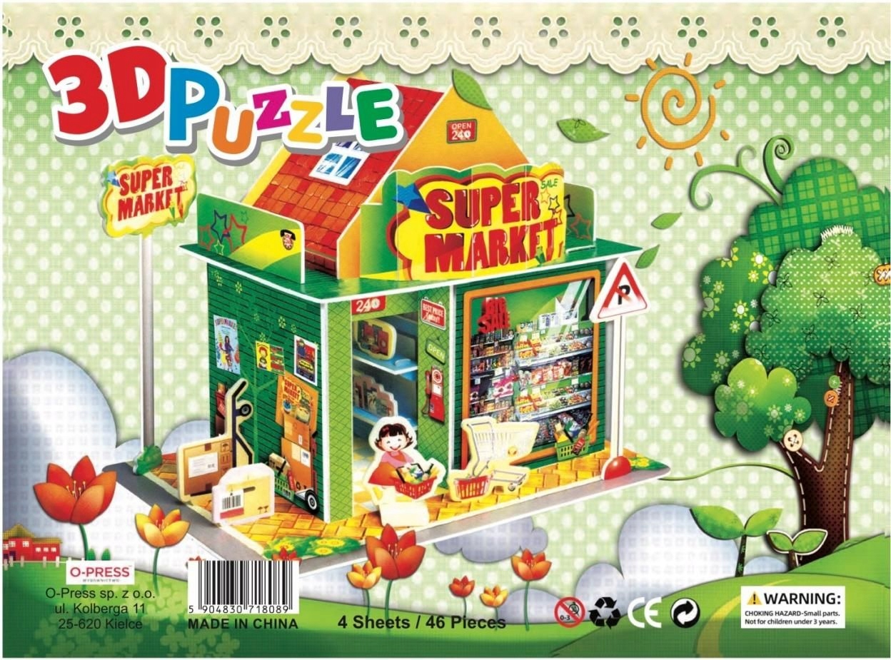 Puzzle 3D 46 Supermarket – Kreatywna zabawa dla dzieci