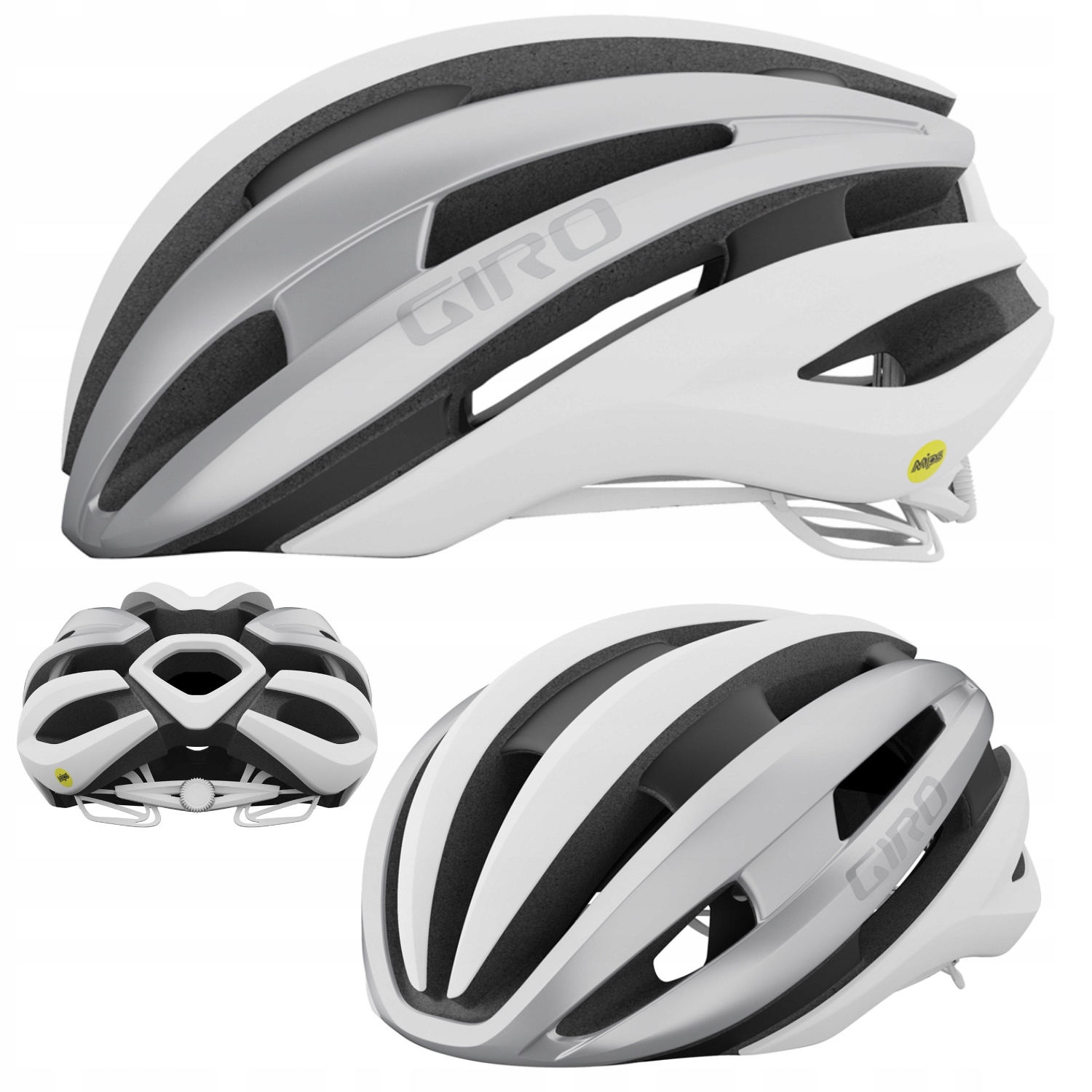 Kask szosowy Giro Synthe II Integrated MIPS matte white silver roz. S (51-55 cm) – Komfort i bezpieczeństwo na każdej trasie