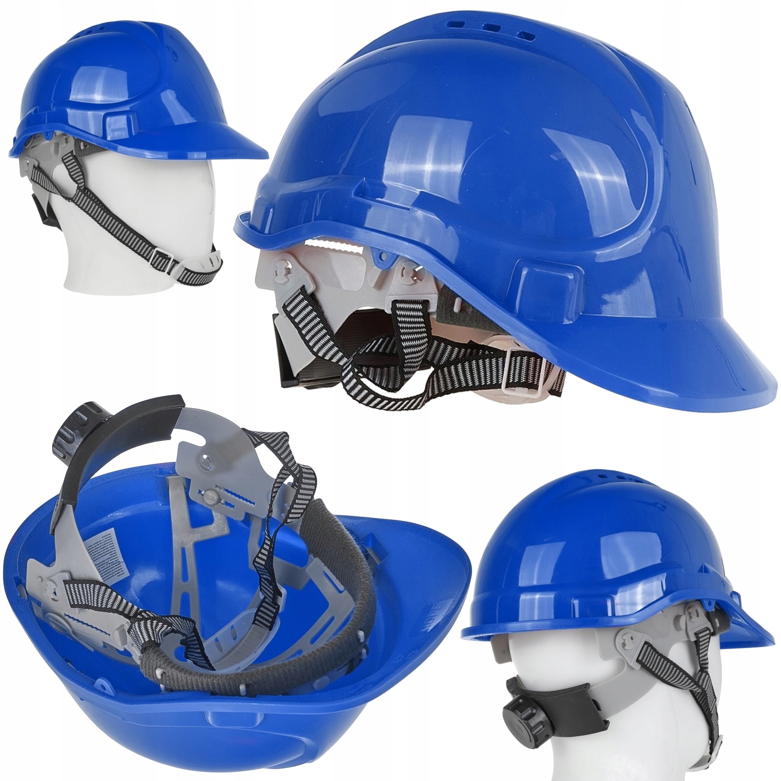 Kask ochronny budowlany BHP regulowany – niebieski G90034