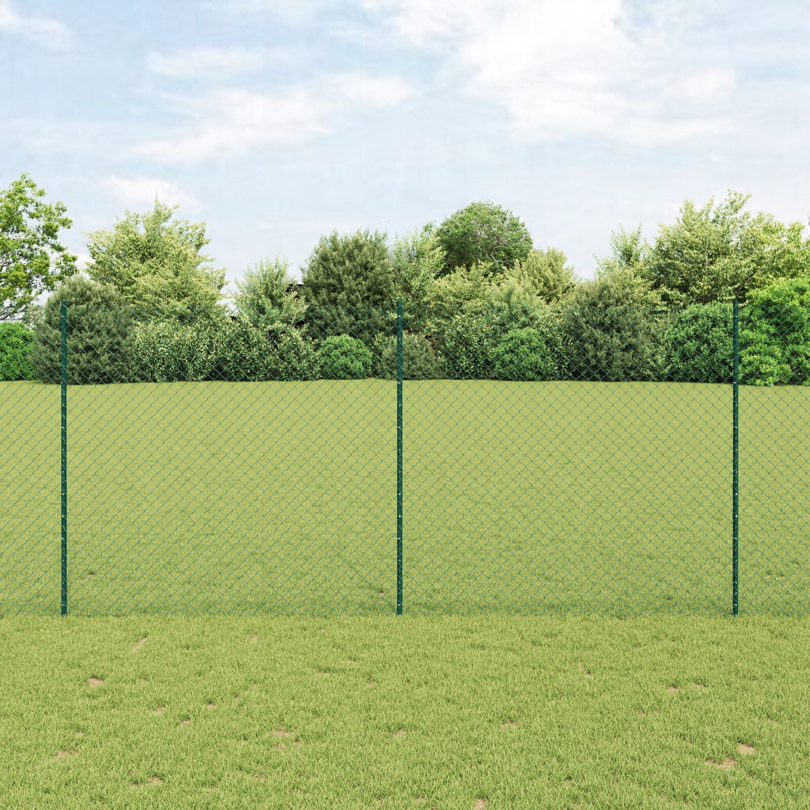 Płot z ogniwa z 10 słupkami U Zielony 1.4x10 m Stal – Idealne ogrodzenie dla Twojej przestrzeni