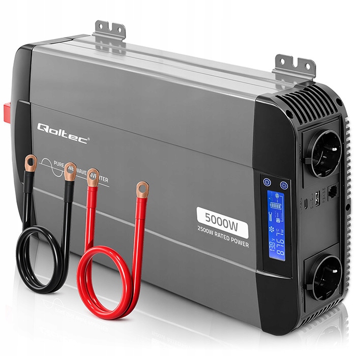 Qoltec Pure Sine Wave | 12V na 230V | 2500/5000W – Niezawodne zasilanie dla Twoich urządzeń