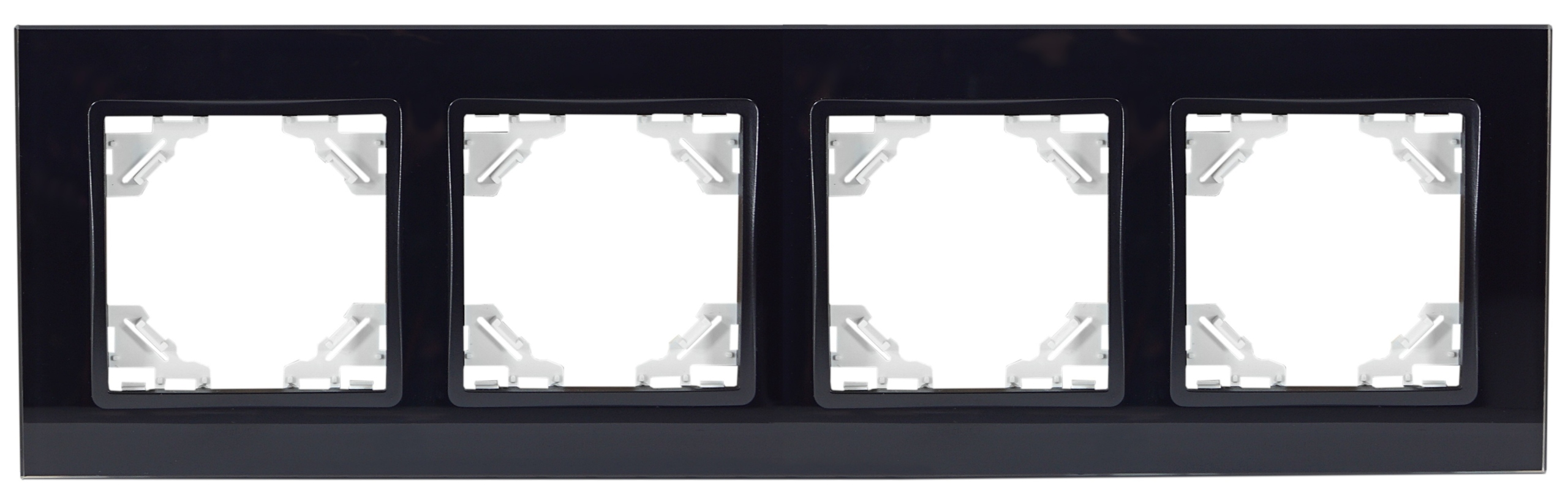 QUADRA RAMKA SZKLANA, POCZWÓRNA, CZARNA, DO GNIAZD I WŁĄCZNIKÓW – Elegancja i funkcjonalność w Twoim wnętrzu