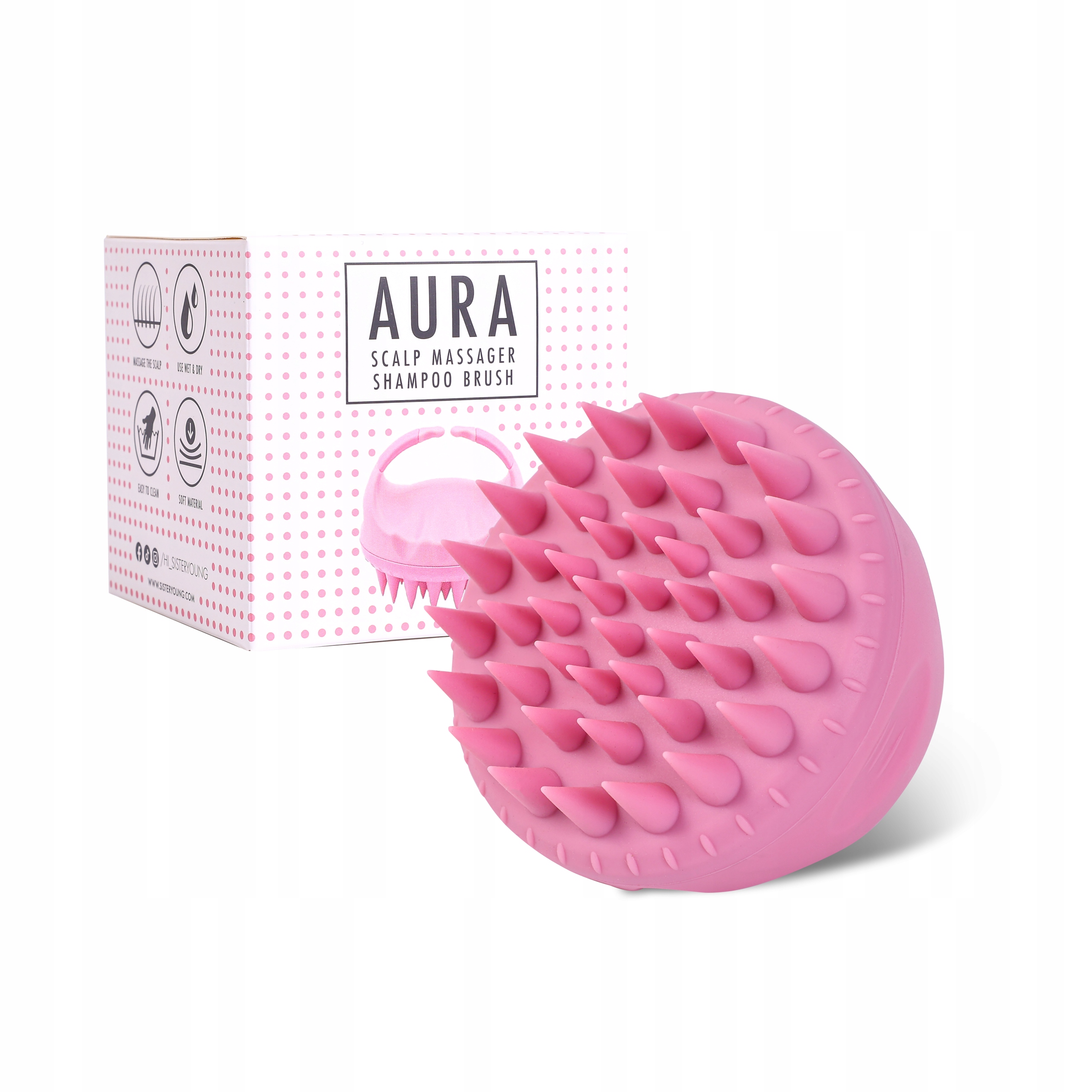 SISTER YOUNG Aura Scalp Massager Shampoo Brush – Innowacyjna szczotka do masażu i mycia głowy
