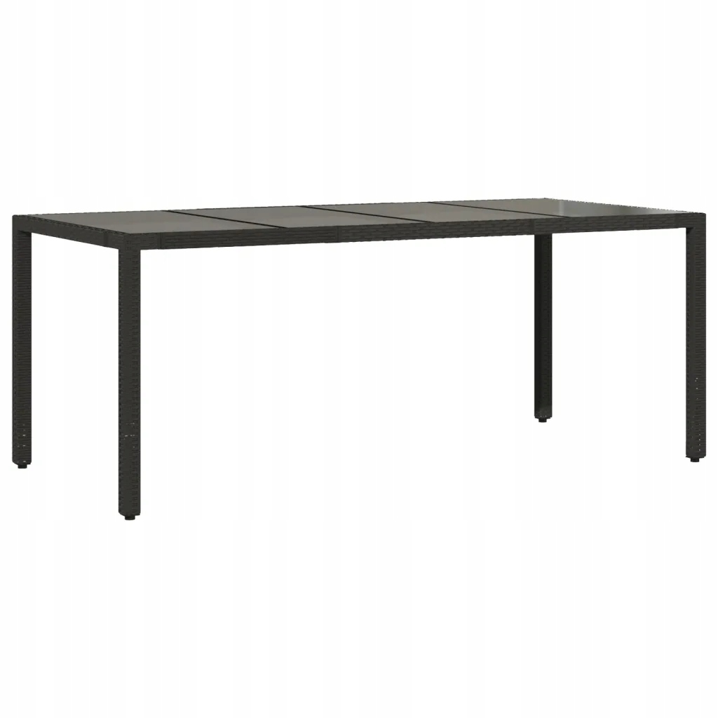 Stół ogrodowy ze szklanym blatem, czarny, 190x90x75 cm – Idealny wybór do Twojego ogrodu