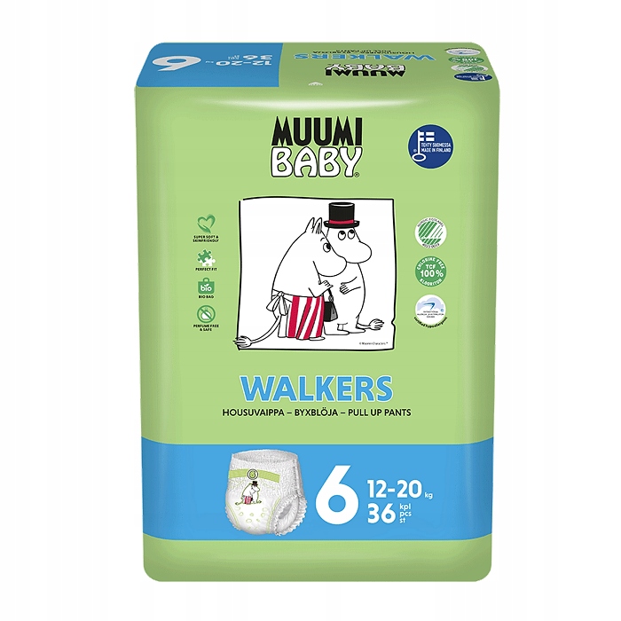 Muumi Baby Pieluchomajtki Ekologiczne 4 (7-11kg) – Komfort i Ekologia dla Twojego Dziecka