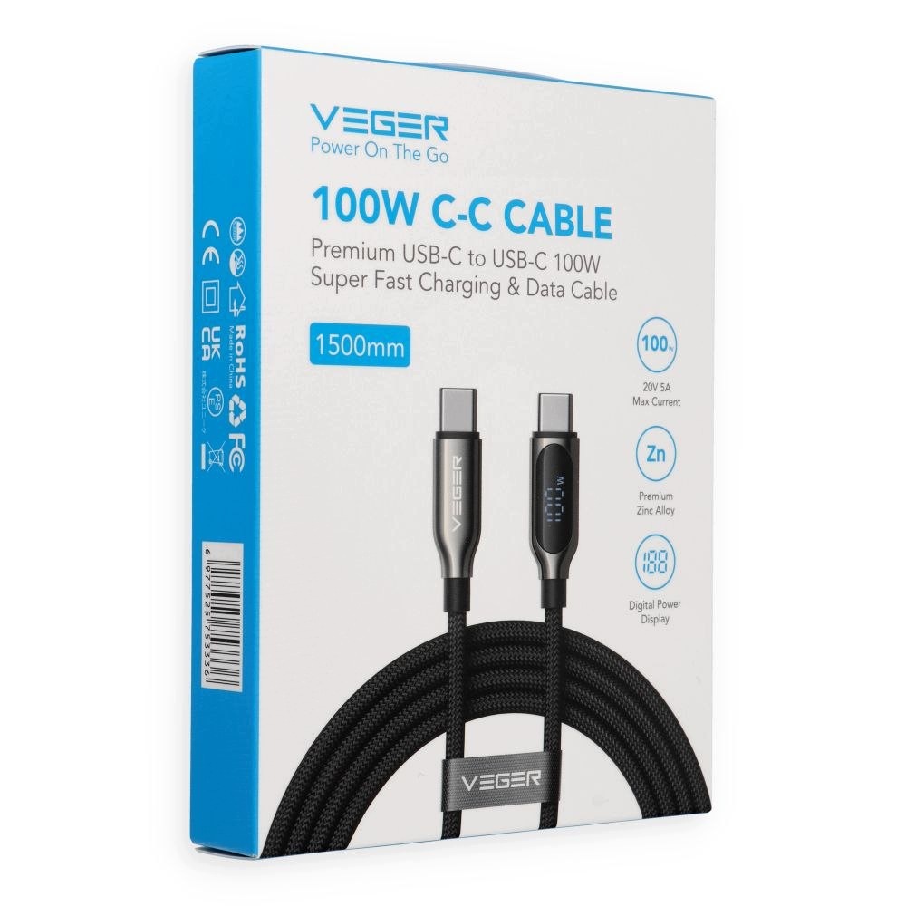 Kabel z wyświetlaczem LED USB C do USB C PD 5A 100W 1,5 m CC1-XHJ – Nowoczesne rozwiązanie do ładowania