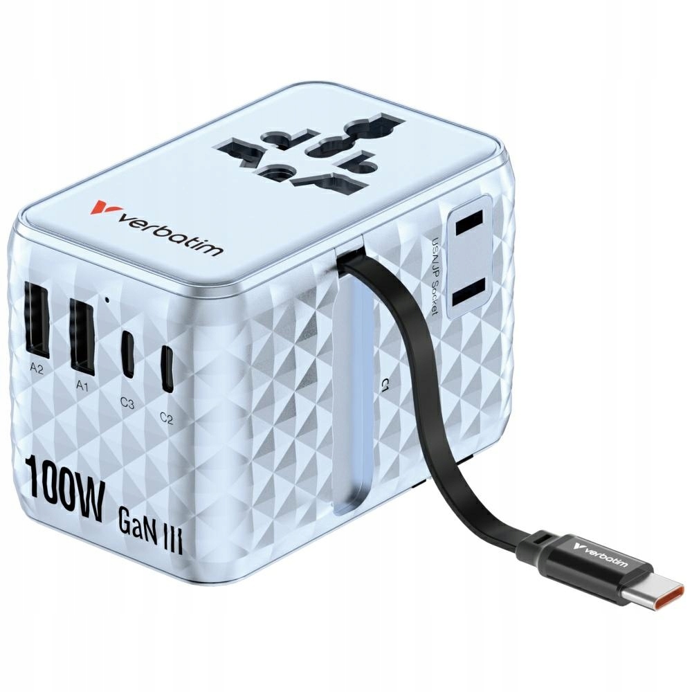 Verbatim Charge 'n' Travel 100W – Uniwersalny adapter podróżny