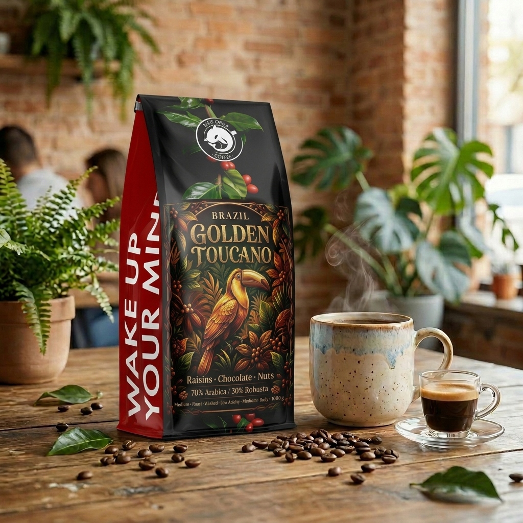 Kawa ziarnista Brazil series limited - Golden Toucan 1 kg – Doskonały wybór dla miłośników kawy