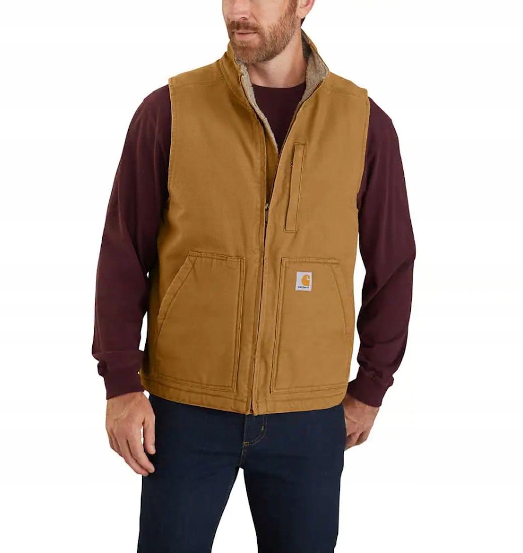 Kamizelka Carhartt Washed Duck Sherpa-Lined Brown – Komfort i styl na każdą okazję
