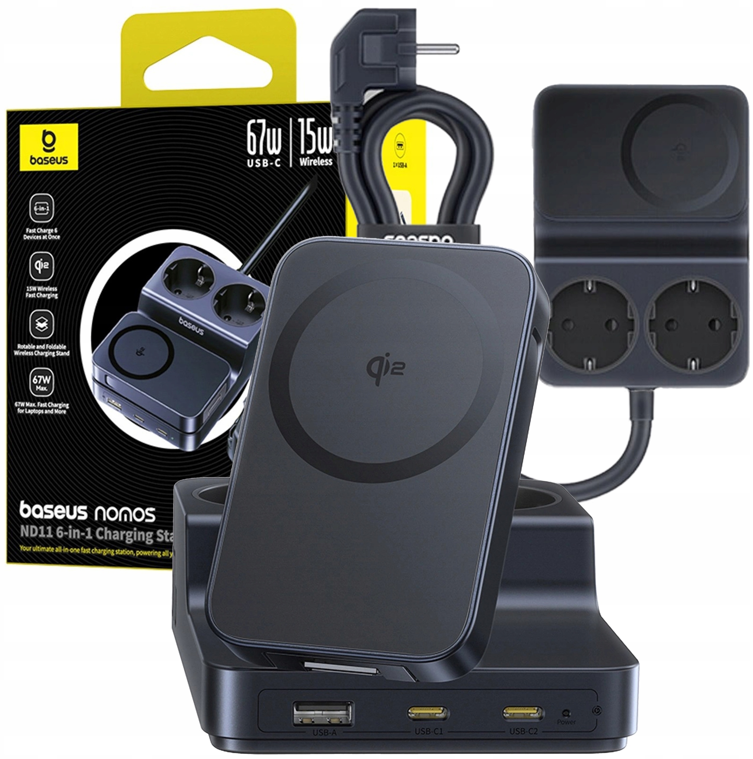Stacja ładująca Baseus NOMOS ND11 67W 6w1 – Twoje centrum zasilania