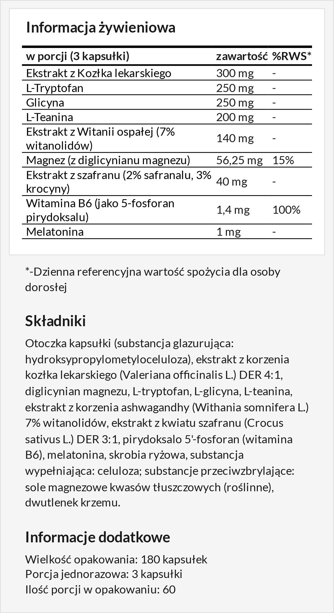 Składniki wspierające naturalny sen