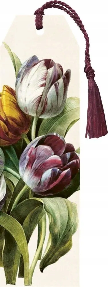 Zakładka 169 ze wstążką Fioletowe tulipany – Elegancja w Twoim biurze