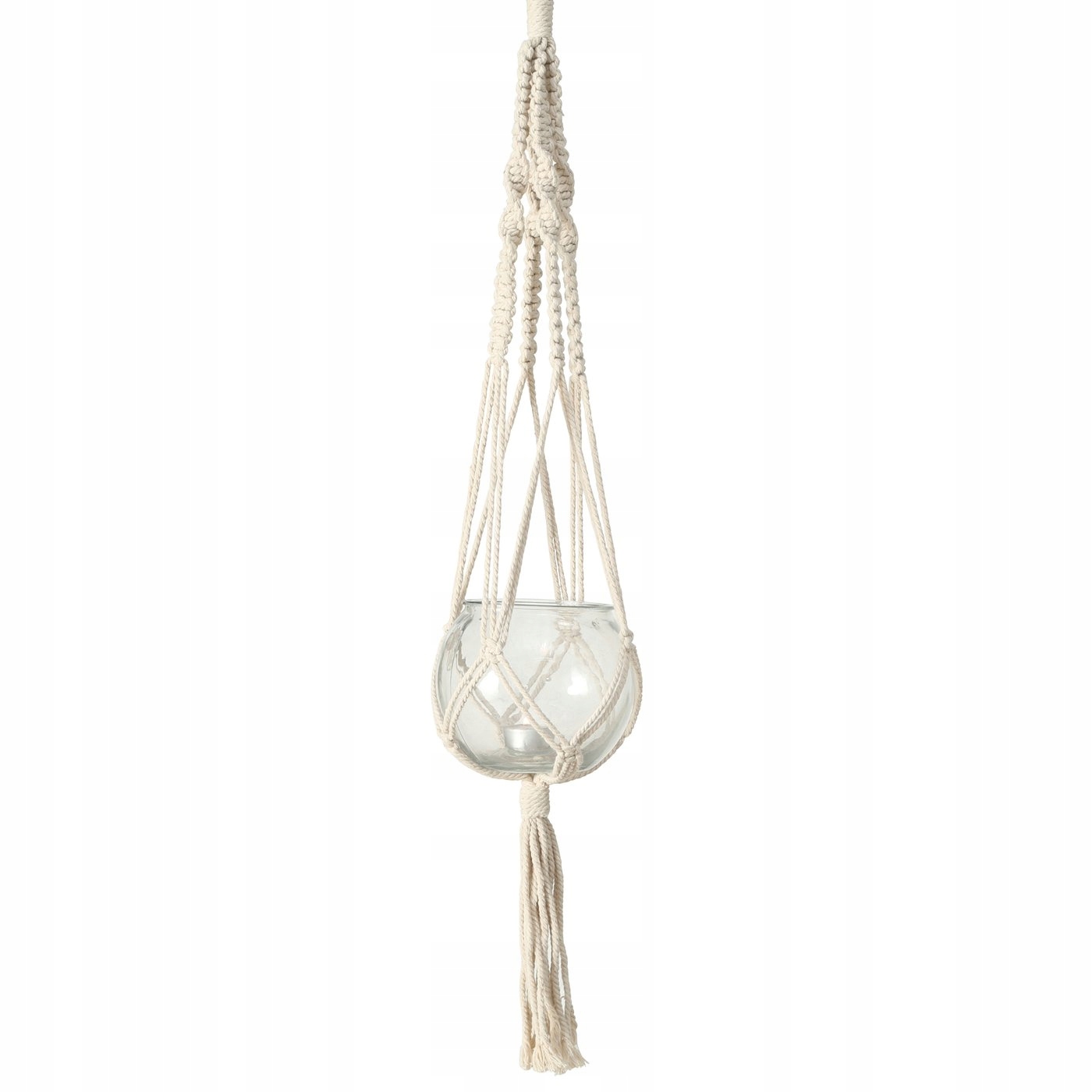 Szklana doniczka na kwiaty MAKRAMEE – Elegancka dekoracja do Twojego wnętrza