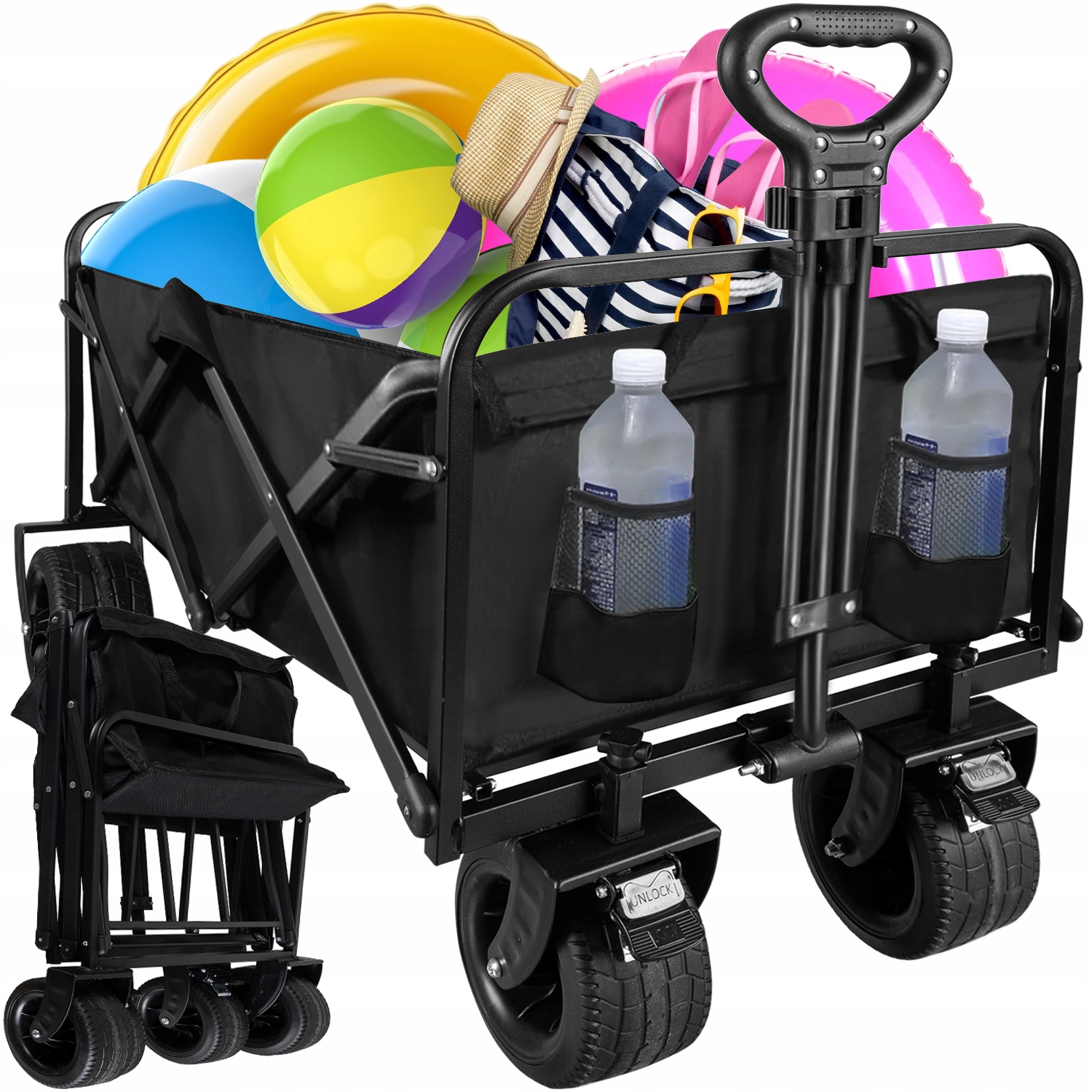 Wózek transportowy składany Gardlov 23084 – Idealny do ogrodu i na plażę