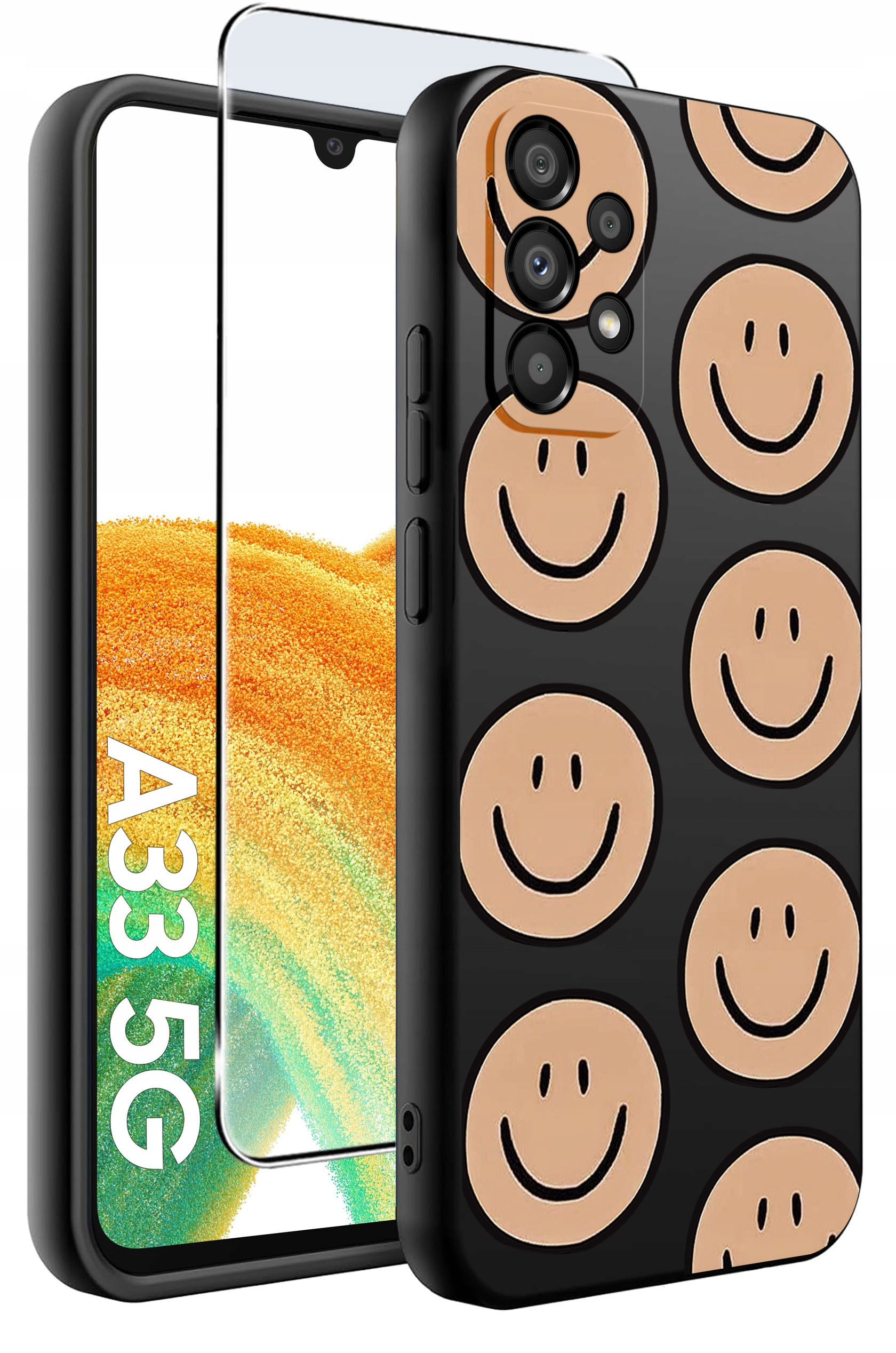 Etui do Samsung Galaxy A33 5G WZORY | Silikonowe Matt Case z Szkłem Hartowanym 9H