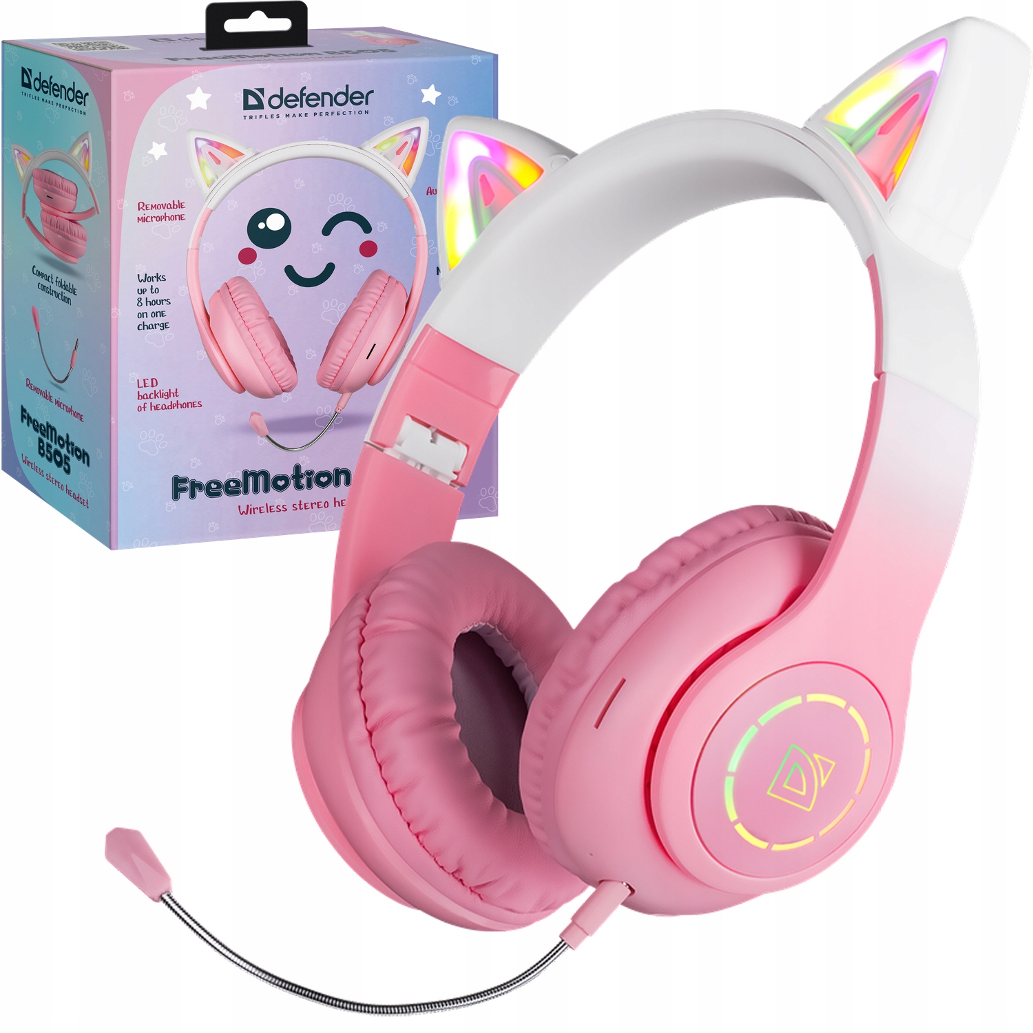 Słuchawki Bezprzewodowe Defender FreeMotion B505 – Różowy Styl i Wygoda