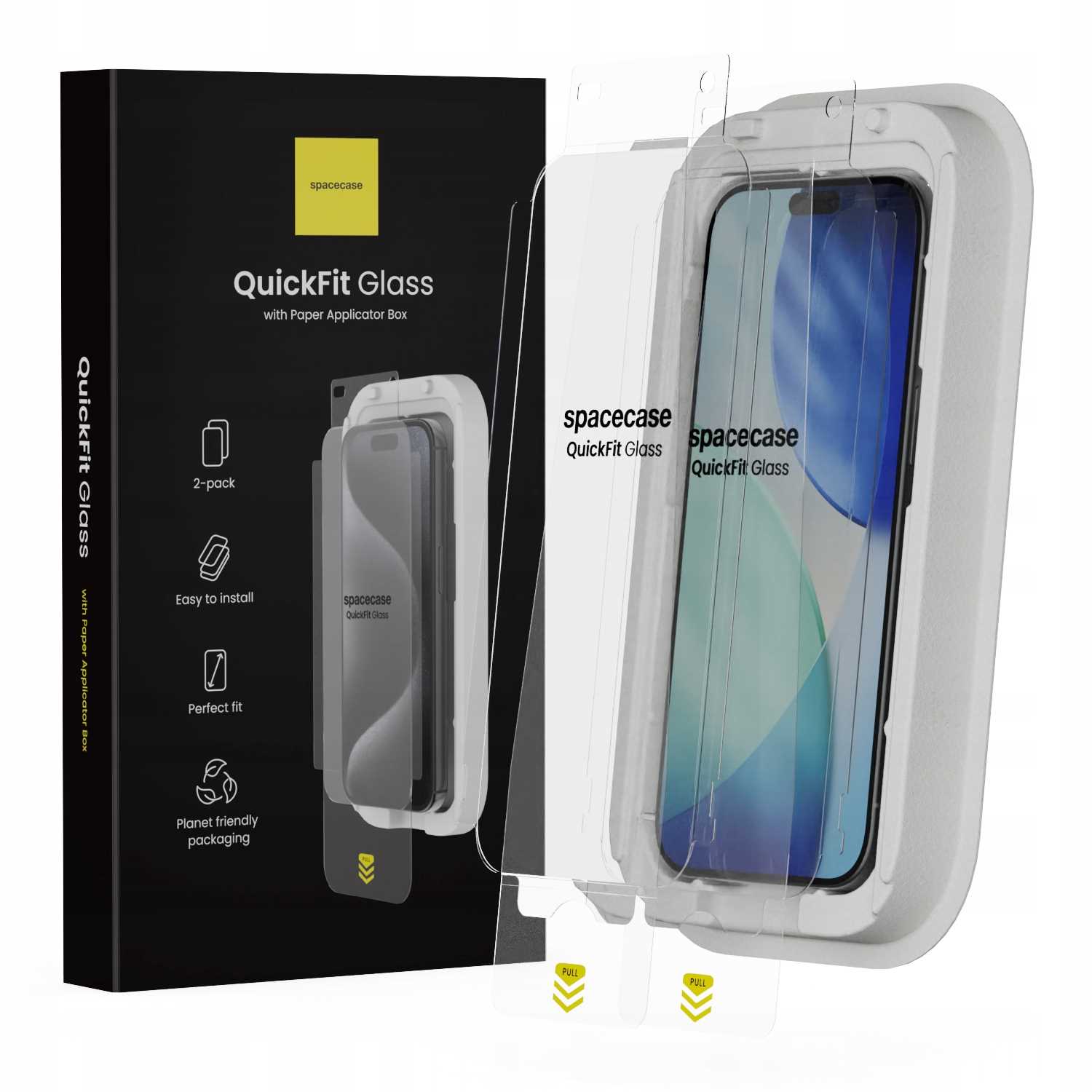 2x Szkło hartowane z aplikatorem SPACECASE Quickfit Glass do iPhone 17 Air – Idealna ochrona dla Twojego telefonu
