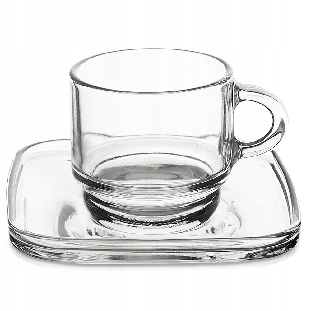 Filiżanka do kawy ze spodkiem szklana 75ml 6 sztuk LAV – Elegancja w Twoim domu
