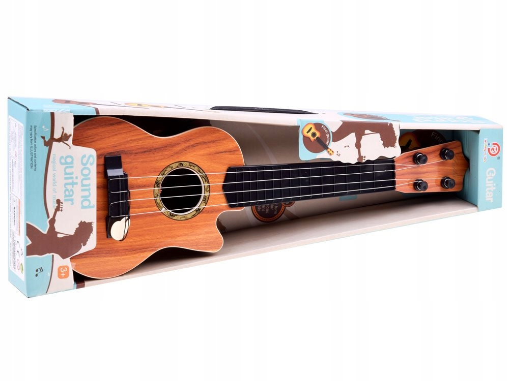 Zestaw zawiera gitarę i piórko do grania