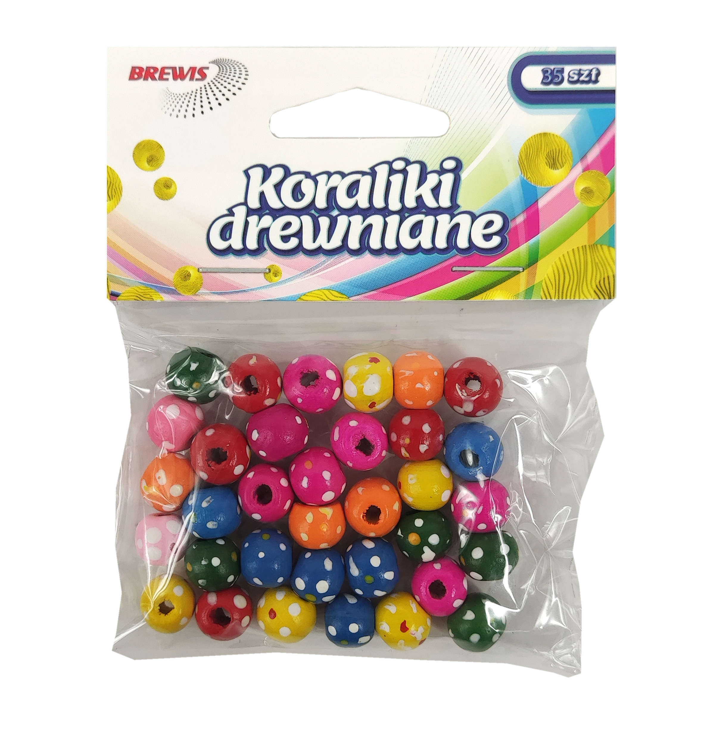 Koraliki drewniane do nawlekania kropki 10mm 35szt – Kreatywność na wyciągnięcie ręki