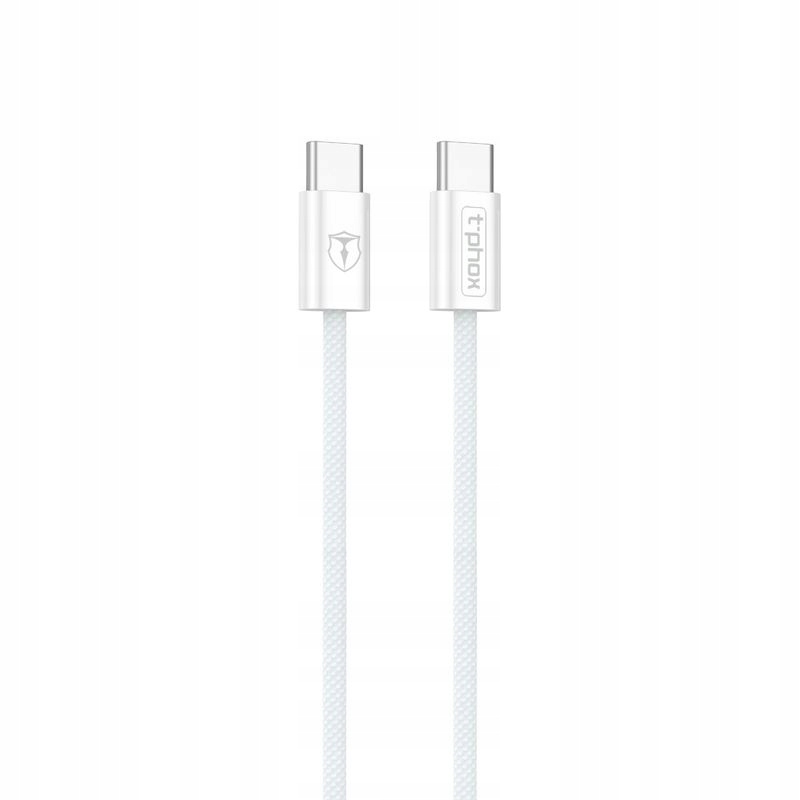 Kabel T-PHOX CC15 SERIES USB-C/USB-C 60W 3A 1M WHITE – Wydajność i elegancja w jednym