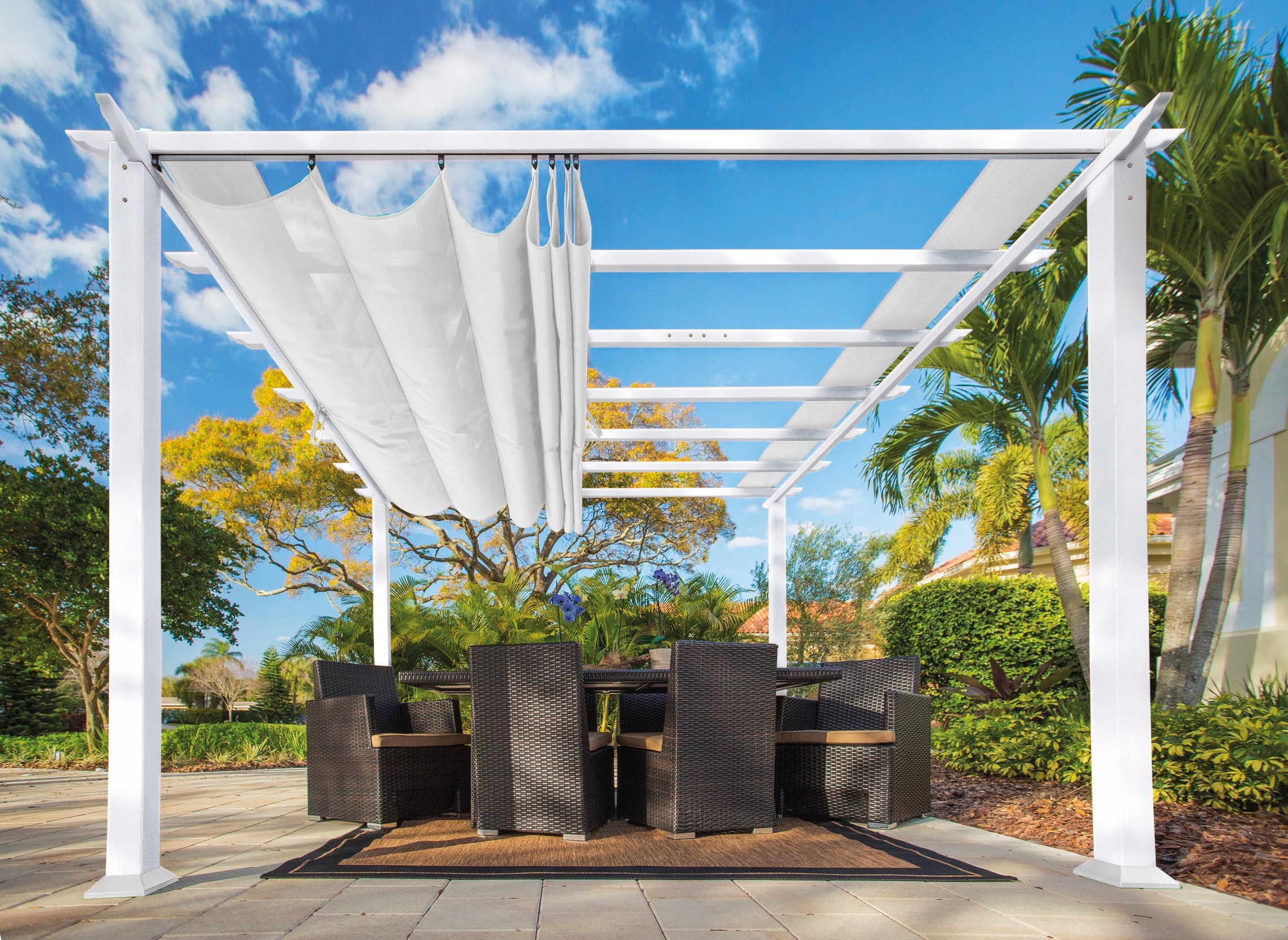 Aluminiowy pawilon biały Florida 11x11 – Elegancja i funkcjonalność w Twoim ogrodzie