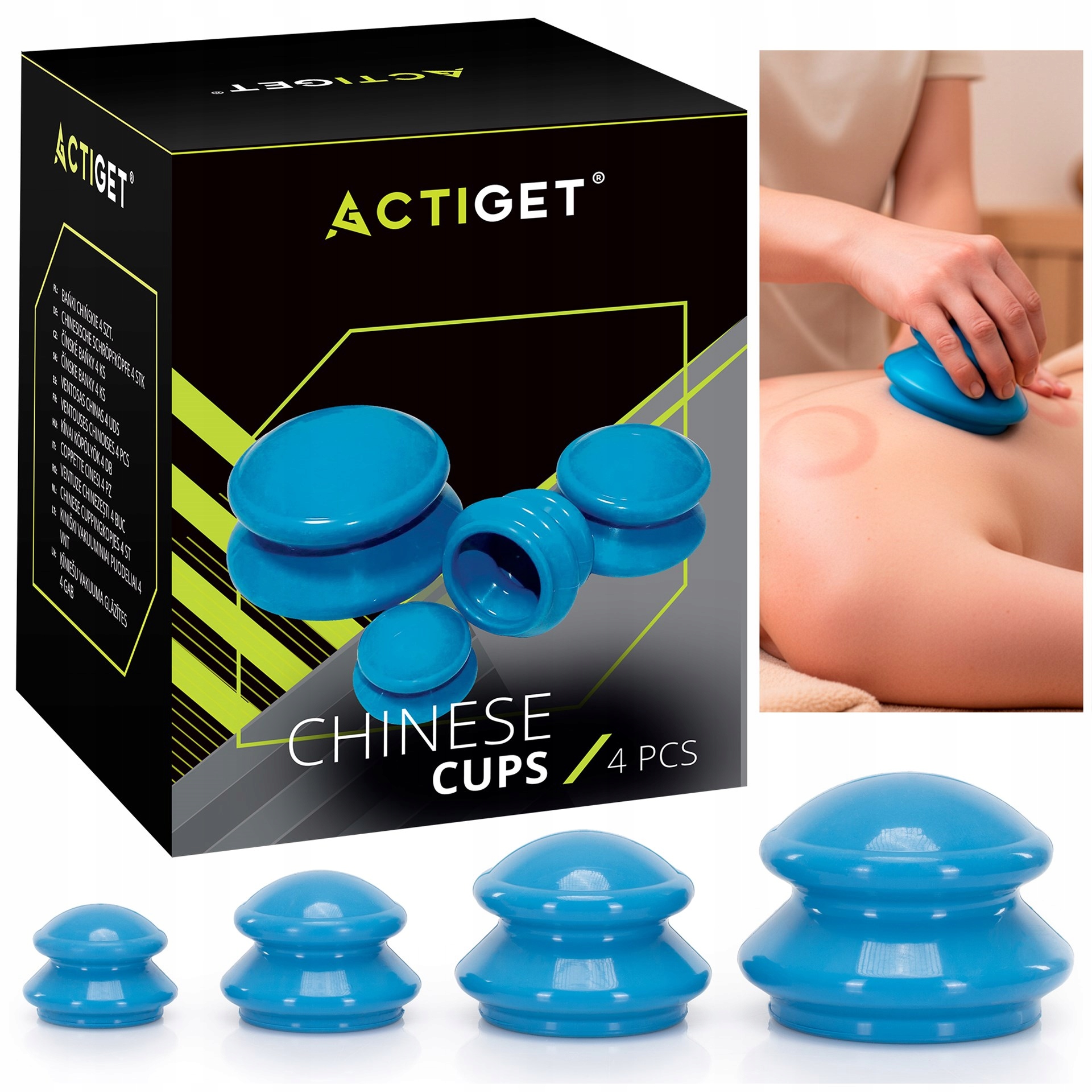 Bańki chińskie gumowe do masażu zestaw 4 szt. antycellulitowy – Twoje domowe spa