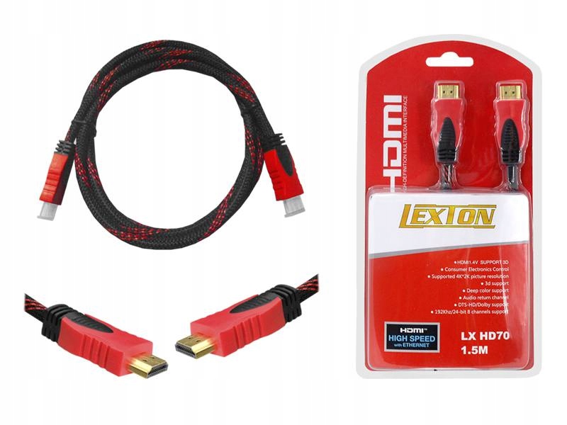 Kabel HDMI-HDMI 1,5m czerwony (v1.4) – Idealne połączenie dla Twojego sprzętu