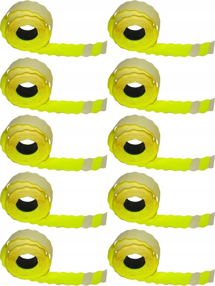 Taśma do metkownicy II rzędowa fala - żółta 5szt. – Idealne rozwiązanie do etykietowania