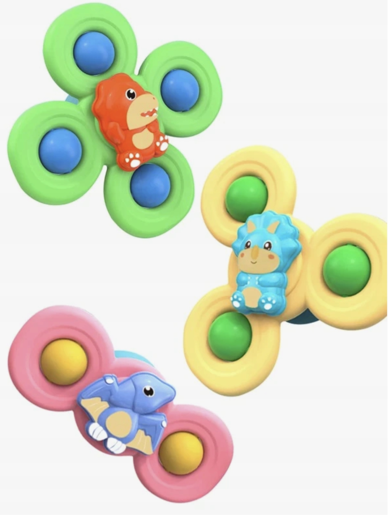 Fidget Spinner z przyssawką – Sensoryczna zabawka do kąpieli - Dinozaury