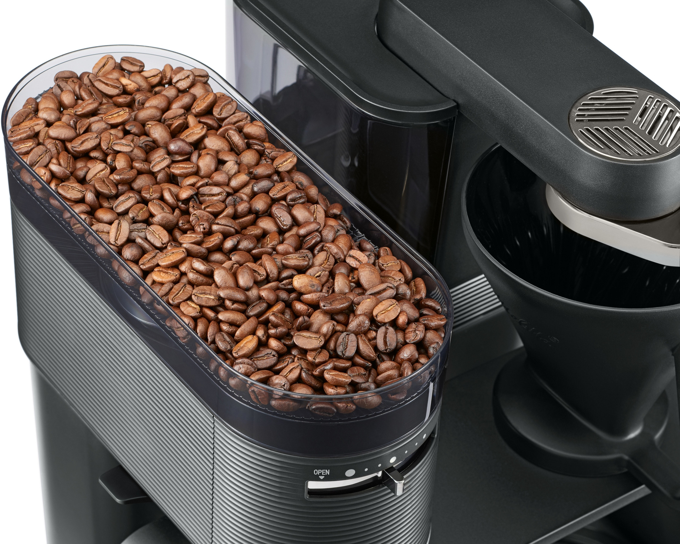 Wbudowany młynek – Świeżo mielona kawa na wyciągnięcie ręki